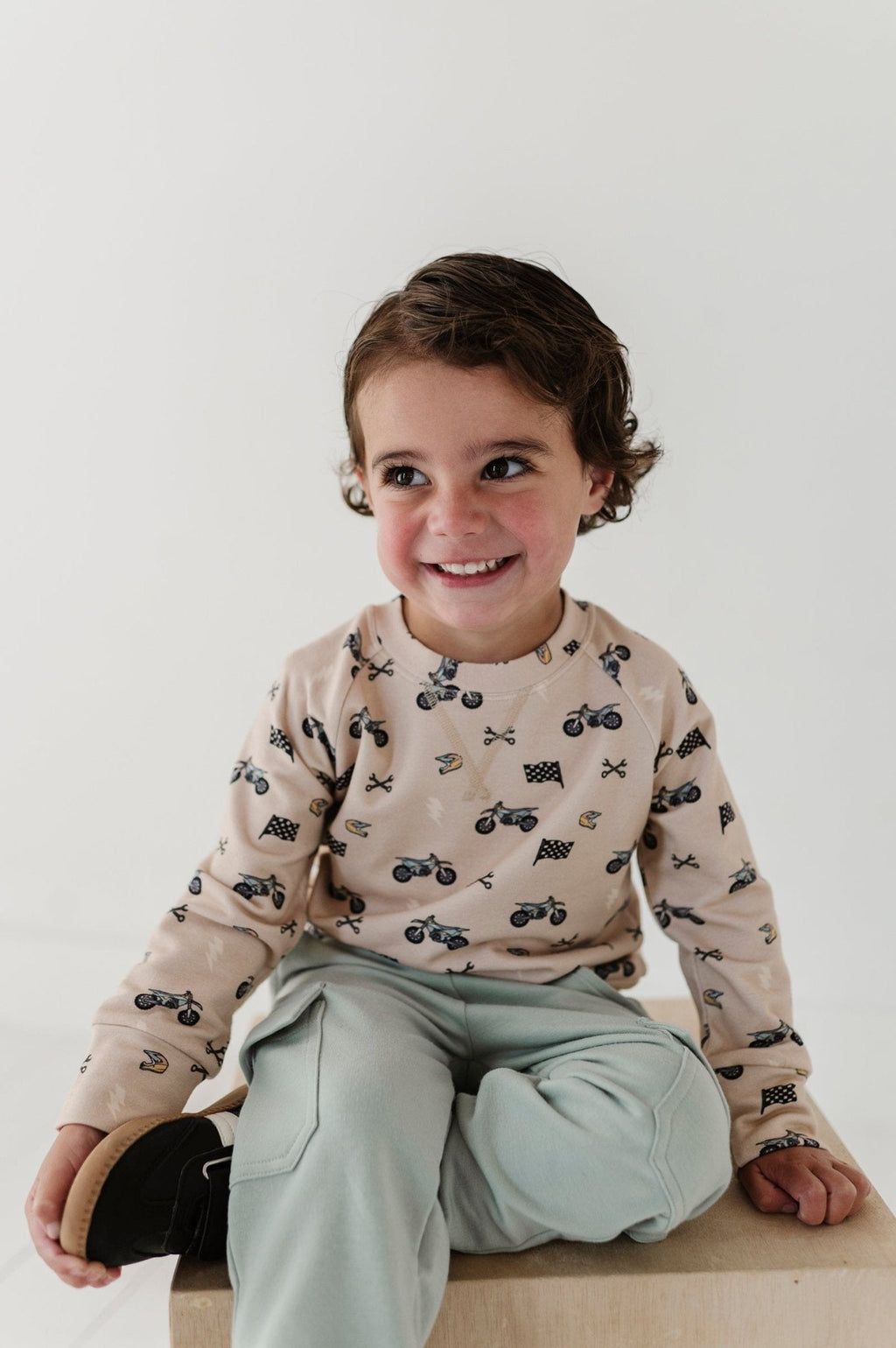Boys Raglan Sweatshirt in Dirt Bikes