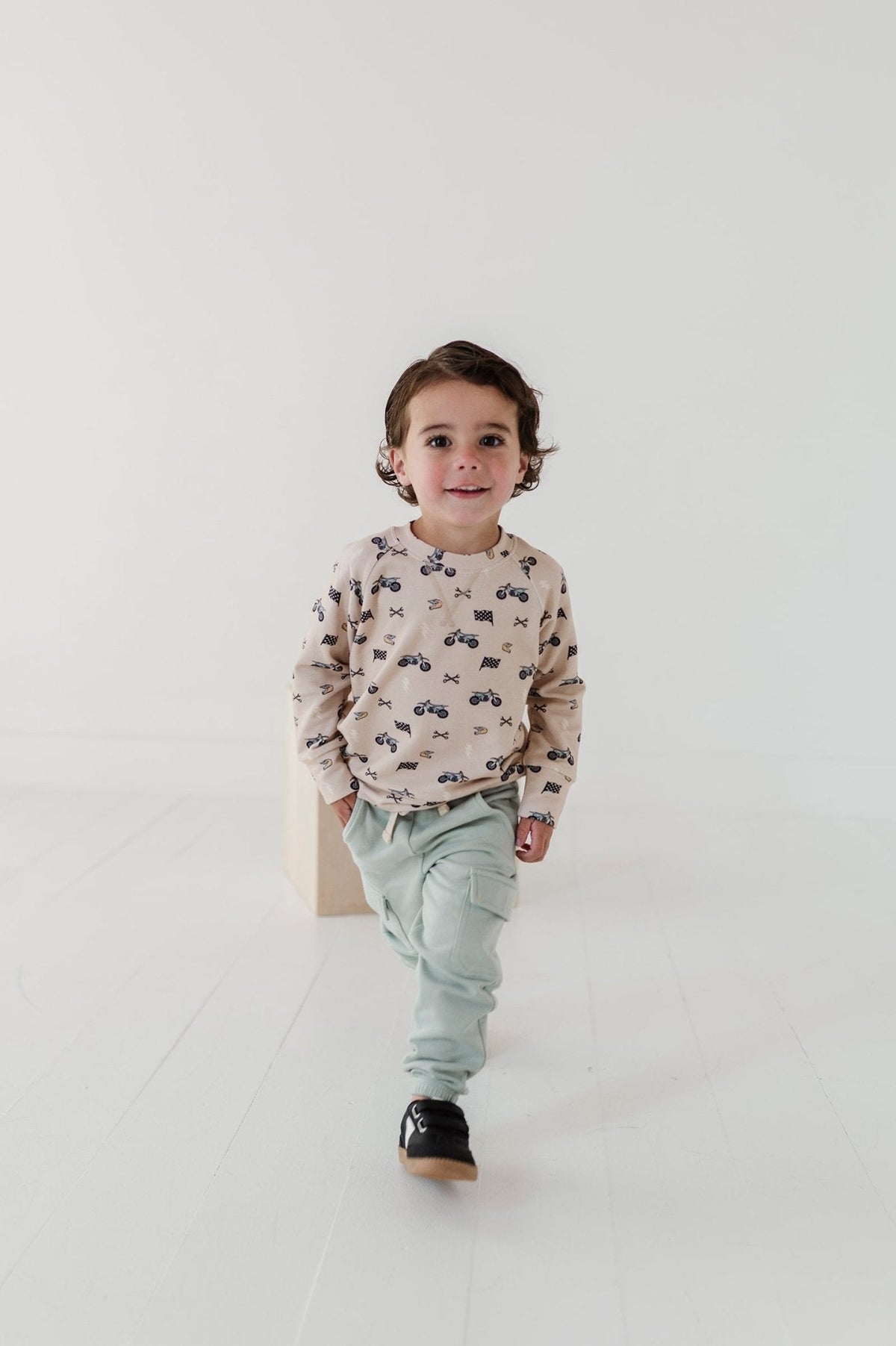 Boys Raglan Sweatshirt in Dirt Bikes