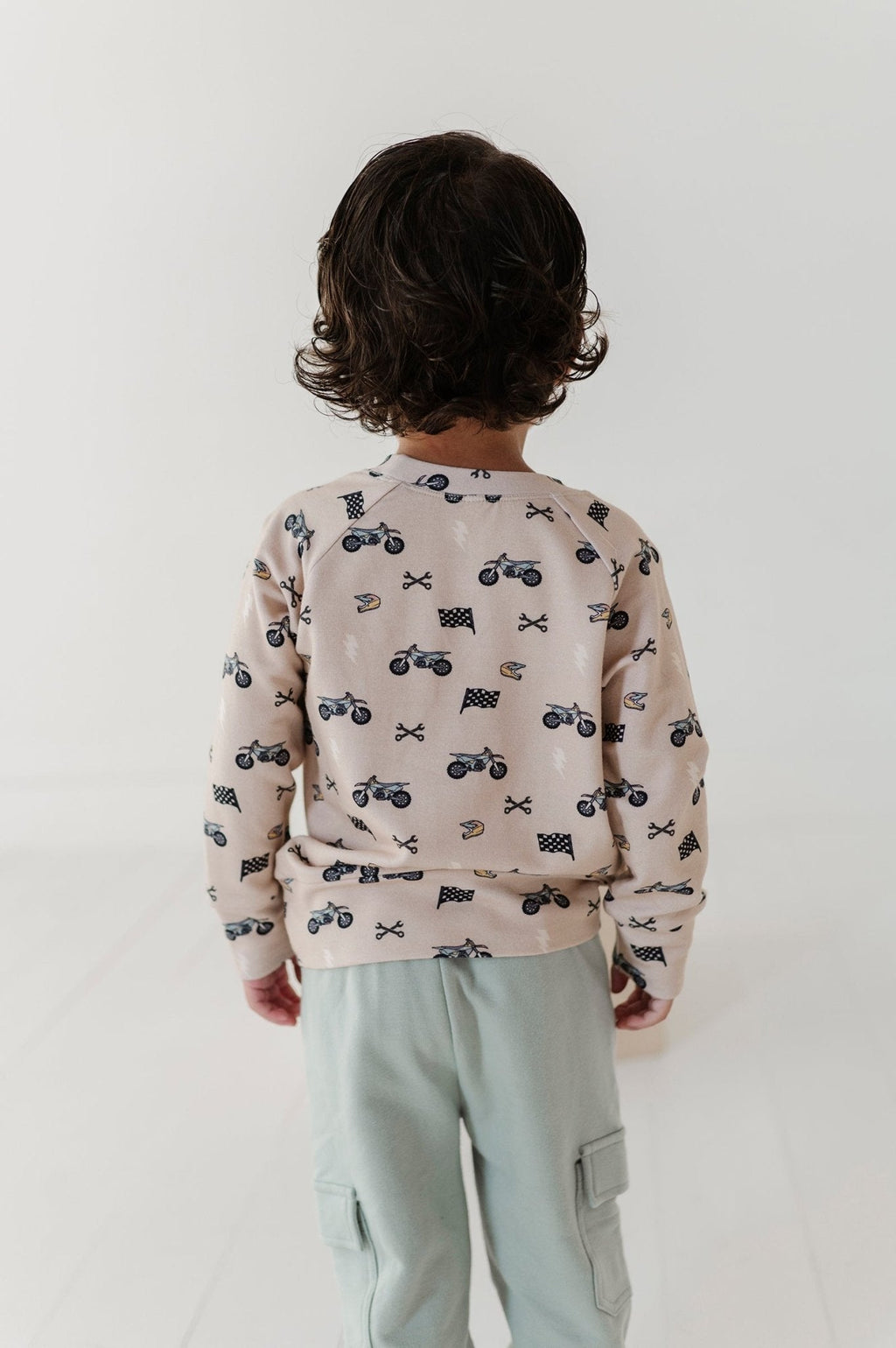 Boys Raglan Sweatshirt in Dirt Bikes