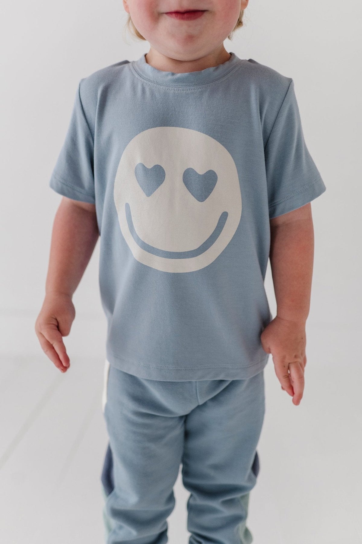 Boys Short Sleeve Tee in Heart Eyes Smile Face