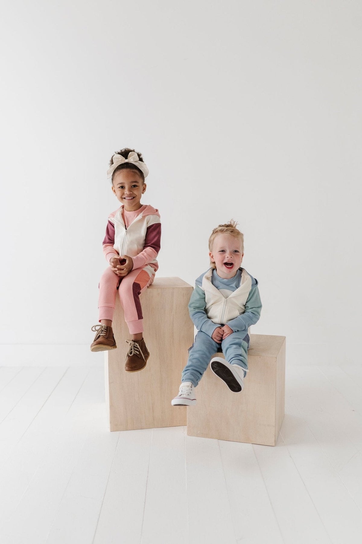 Girls Long Sleeve Track Set in Mellow Rose