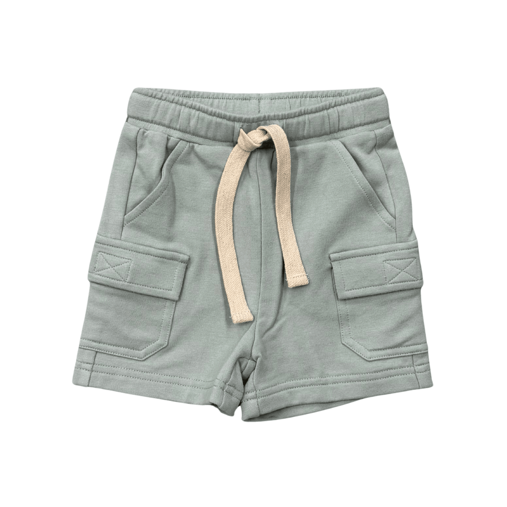 Boys Cargo Shorts in Aqua Grey