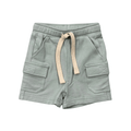 Boys Cargo Shorts in Aqua Grey