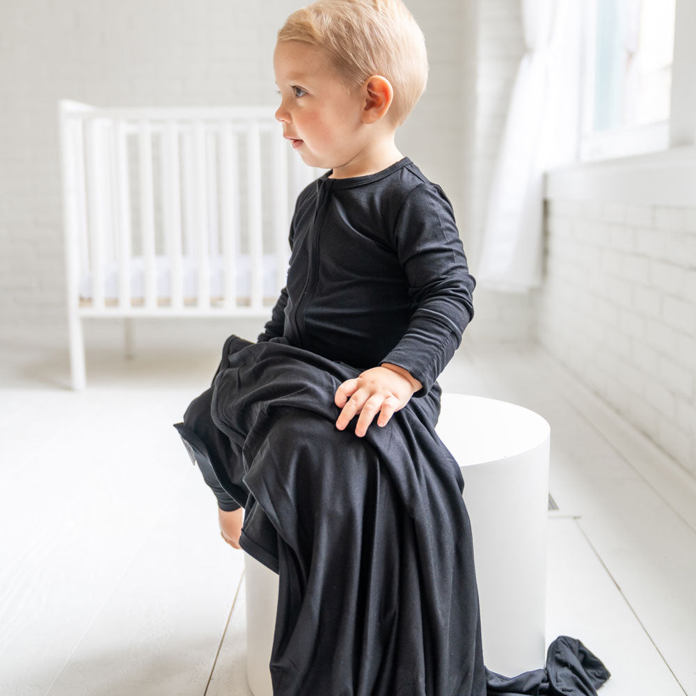 Allie Black Bamboo Convertible Footie