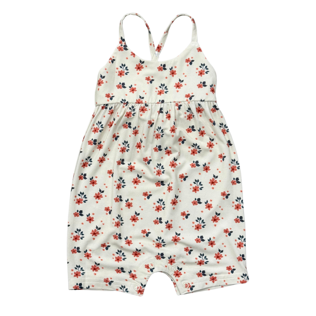 Girls Tie-Back Romper in Maya Floral