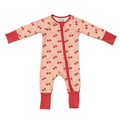 Baby Girl Long Sleeve Zip Romper in Cherries