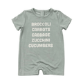Baby Boy Short Sleeve Tee Romper in Broccoli Carrots