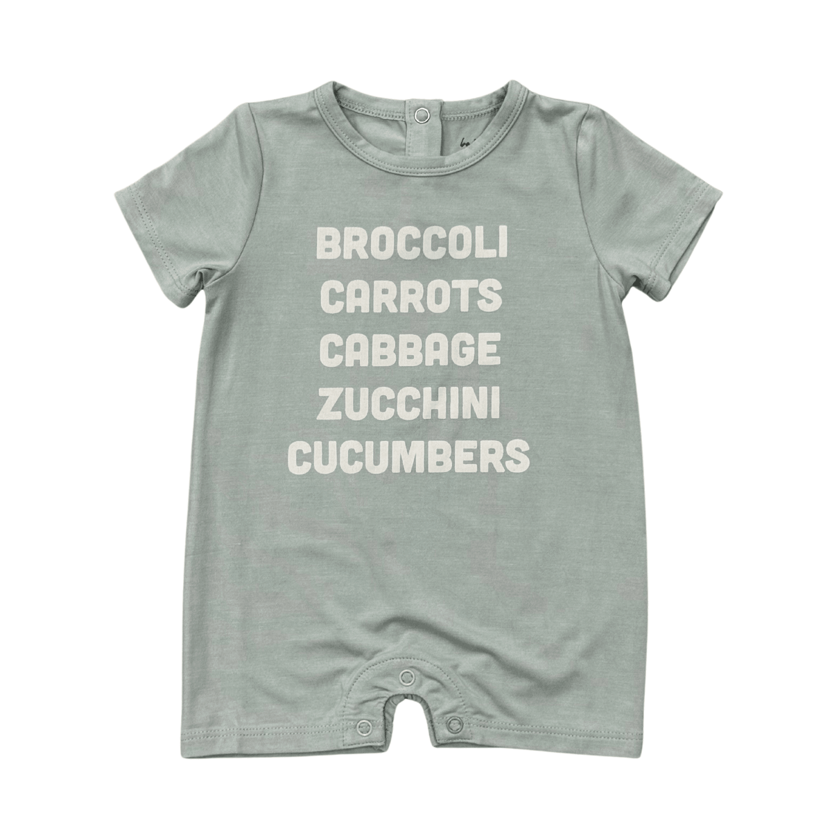 Baby Boy Short Sleeve Tee Romper in Broccoli Carrots