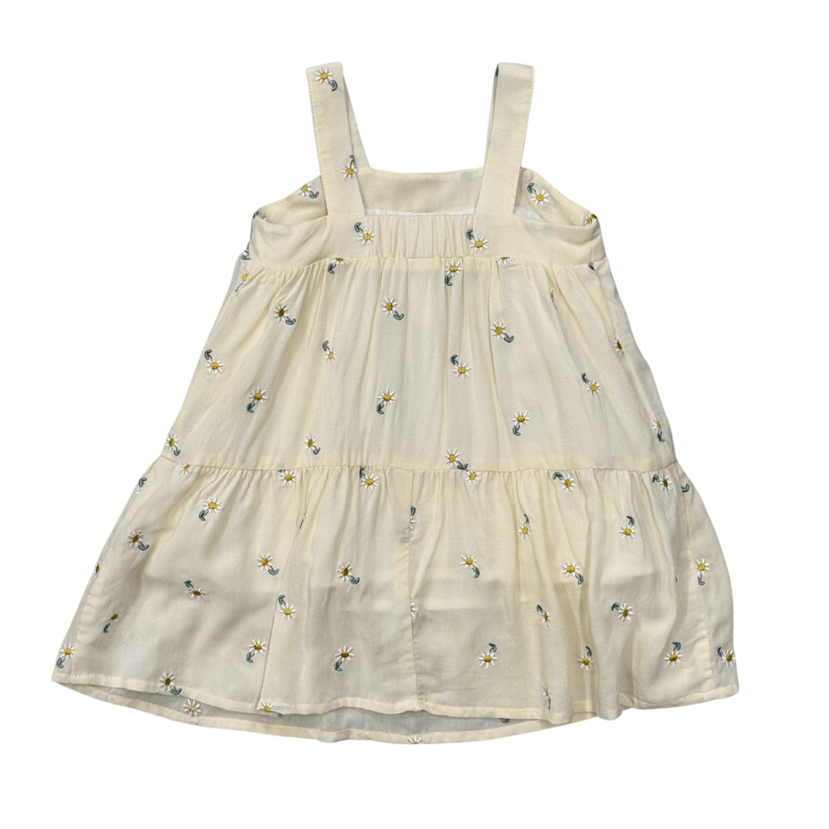 Girls Wide Strap Dress in Embroidery Floral